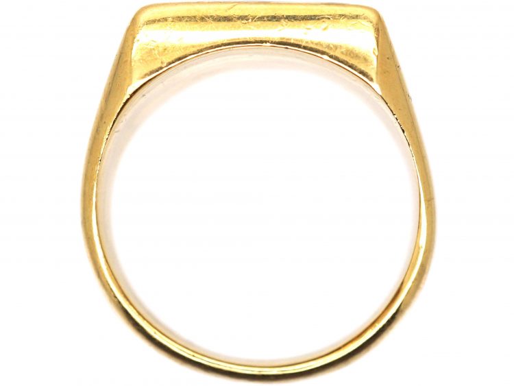 French Early 20th Century 18ct Gold Signet Ring with Eagle's Heads within a Shield