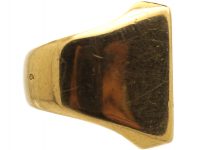 French Early 20th Century 18ct Gold Signet Ring with Eagle's Heads within a Shield