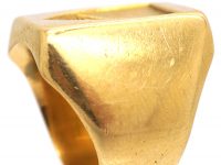 French Early 20th Century 18ct Gold Signet Ring with Eagle's Heads within a Shield