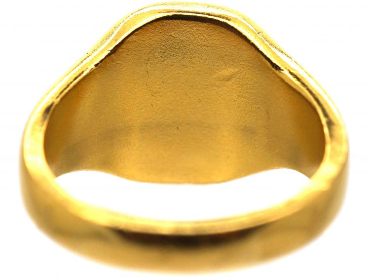 Early 20th Century 22ct Gold Signet Ring with Crest & Coronet Intaglio