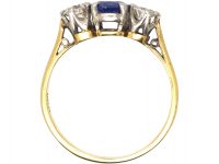 Early 20th Century 18ct Gold, Sapphire & Diamond Three Stone Ring