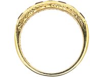 18ct Gold Square Cut Ruby & Diamond Half Eternity Ring by Cropp & Farr