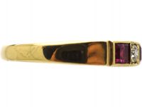 18ct Gold Square Cut Ruby & Diamond Half Eternity Ring by Cropp & Farr