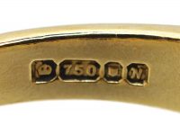 18ct Gold Square Cut Ruby & Diamond Half Eternity Ring by Cropp & Farr
