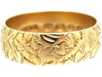 Vintage 18ct Gold Wedding Ring with Ivy Leaf Motif