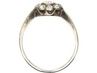 Edwardian 18ct White Gold & Platinum, Diamond Daisy Cluster Ring