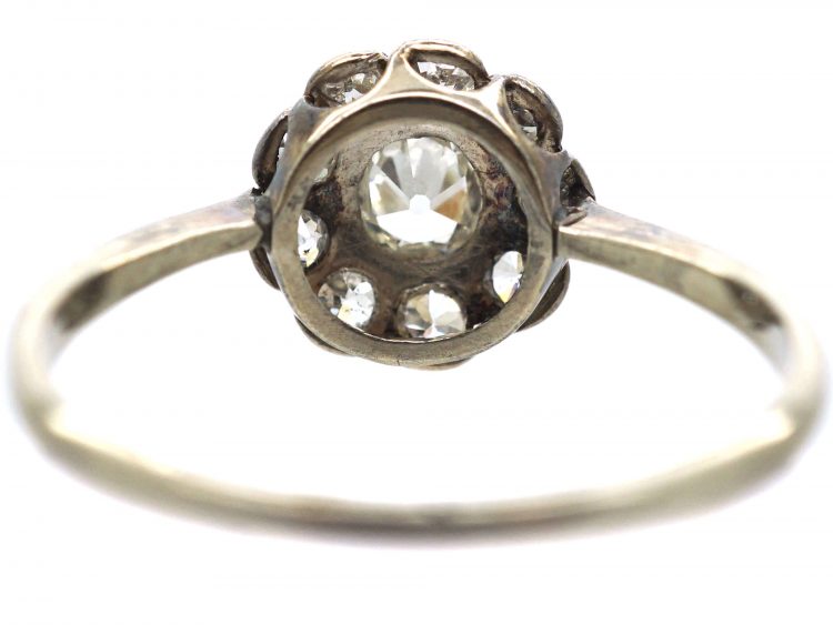 Edwardian 18ct White Gold & Platinum, Diamond Daisy Cluster Ring