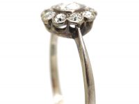 Edwardian 18ct White Gold & Platinum, Diamond Daisy Cluster Ring