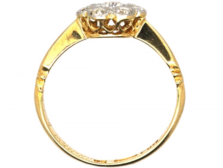 Edwardian 18ct Gold & Platinum, Diamond Cluster Ring