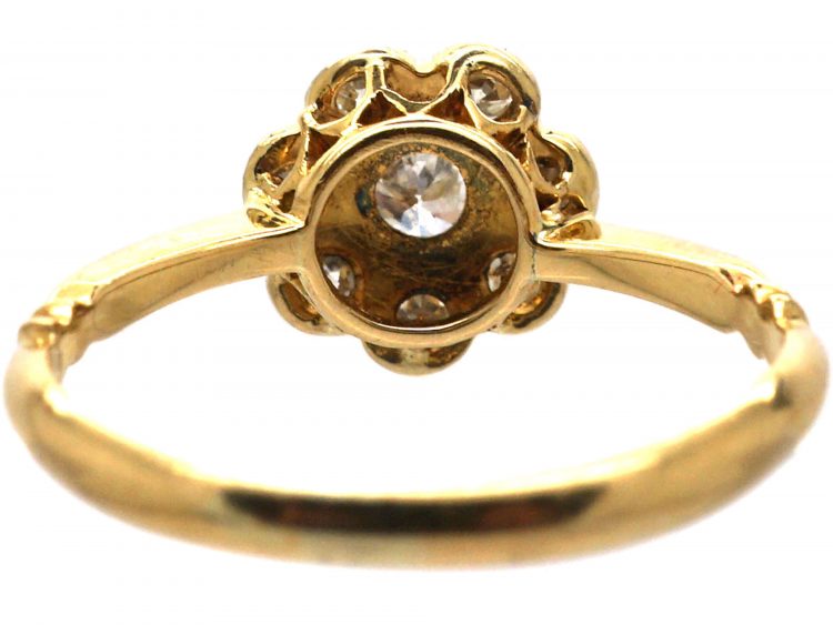 Edwardian 18ct Gold & Platinum, Diamond Cluster Ring