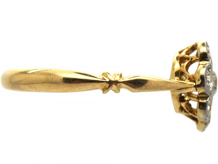 Edwardian 18ct Gold & Platinum, Diamond Cluster Ring