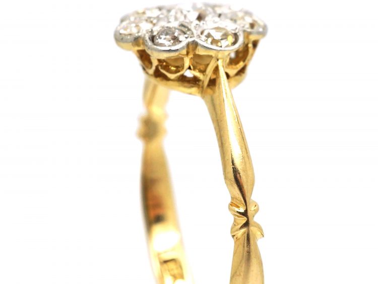 Edwardian 18ct Gold & Platinum, Diamond Cluster Ring