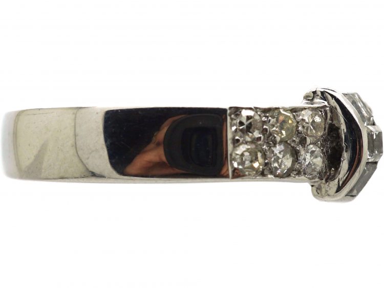 Art Deco Platinum & Diamond Buckle Ring