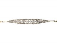 Art Deco 18ct Gold & Platinum Bracelet set with Diamonds & Rose Diamonds