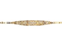 Art Deco 18ct Gold & Platinum Bracelet set with Diamonds & Rose Diamonds