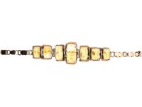 Art Deco 9ct Gold & Rectangular Cut Citrine Bracelet