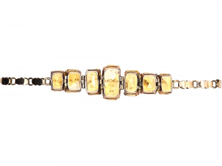 Art Deco 9ct Gold & Rectangular Cut Citrine Bracelet