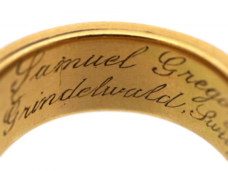 Victorian 18ct Gold & Black Enamel Mourning Ring