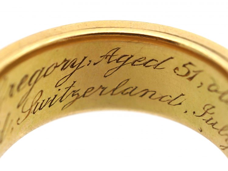 Victorian 18ct Gold & Black Enamel Mourning Ring