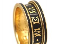 Victorian 18ct Gold & Black Enamel Mourning Ring