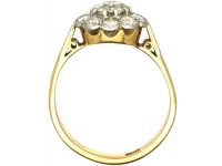 Edwardian 18ct Gold & Platinum, Diamond Daisy Cluster Ring