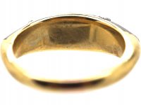 Victorian 18ct Gold Ring set with Carved Garnets & Diamonds
