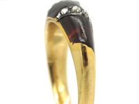 Victorian 18ct Gold Ring set with Carved Garnets & Diamonds