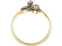 Art Nouveau 18ct Gold & Platinum, Plique-à-jour & Diamond Ring