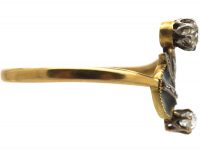 Art Nouveau 18ct Gold & Platinum, Plique-à-jour & Diamond Ring