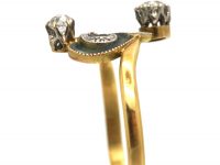 Art Nouveau 18ct Gold & Platinum, Plique-à-jour & Diamond Ring