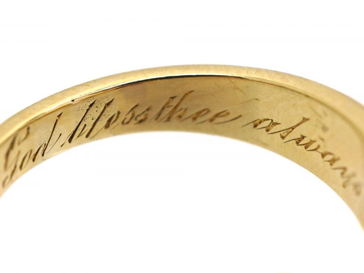 Victorian 18ct Gold, Ruby & Old Mine Cut Diamond Rub Over Ring