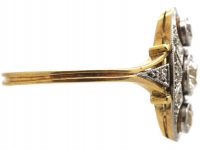 Early 20th Century 18ct Gold & Platinum, Diamond Three Stone Plaque Ring