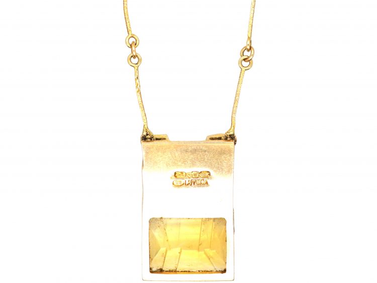14ct Gold & Citrine Pendant by Björn Weckström for Lapponia