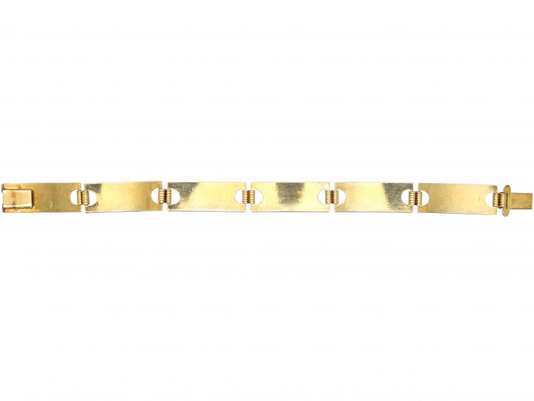 Norwegian Mid Century Silver Gilt & Turquoise Blue Enamel Bracelet