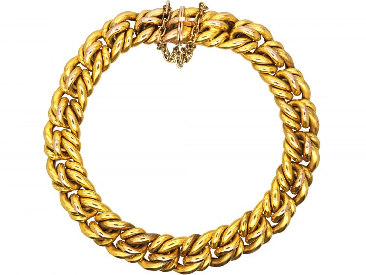 Edwardian 15ct Gold Woven Knot Bracelet