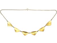 Norwegian Silver & Blue Enamel Wing Necklace