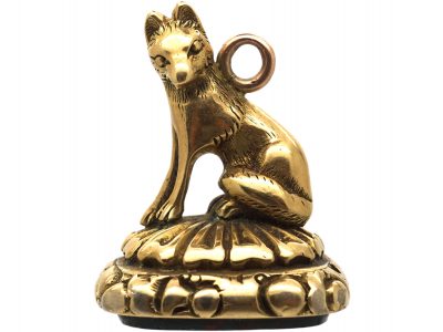 Early Victorian Seal with Fox & Bloodstone Base