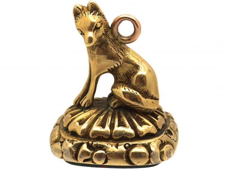 Early Victorian Seal with Fox & Bloodstone Base