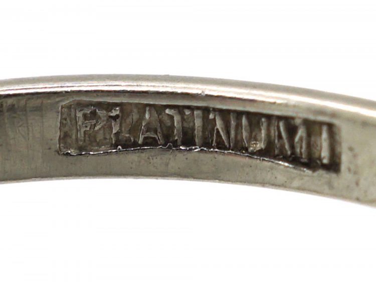 Edwardian Platinum & Diamond Cluster Ring with Diamond Set Shoulders