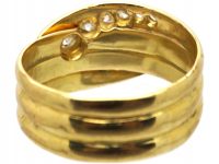 Victorian 18ct Gold Snake Ring set with Old Mine Cut & Rose Diamonds