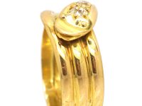Victorian 18ct Gold Snake Ring set with Old Mine Cut & Rose Diamonds