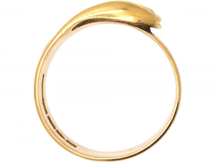 Edwardian 18ct Gold Wide Snake Ring
