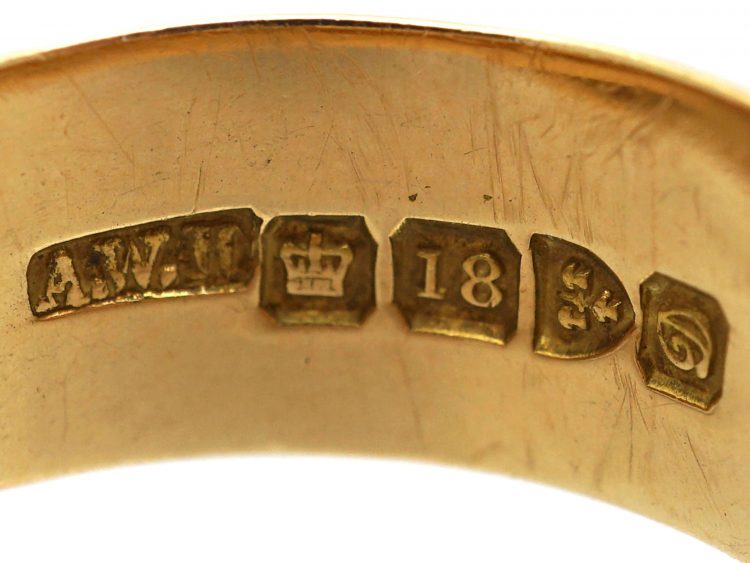 Edwardian 18ct Gold Wide Snake Ring