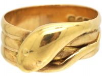 Edwardian 18ct Gold Wide Snake Ring