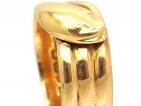Edwardian 18ct Gold Wide Snake Ring