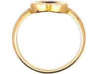 Edwardian 18ct Gold Heart Shaped Ring set with a Ruby