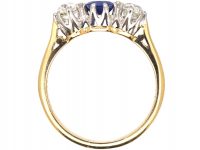 Early 20th Century 18ct Gold & Platinum, Sapphire & Diamond Three Stone Ring