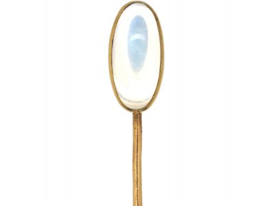 Edwardian 14ct Gold Tie Pin set with a Moonstone