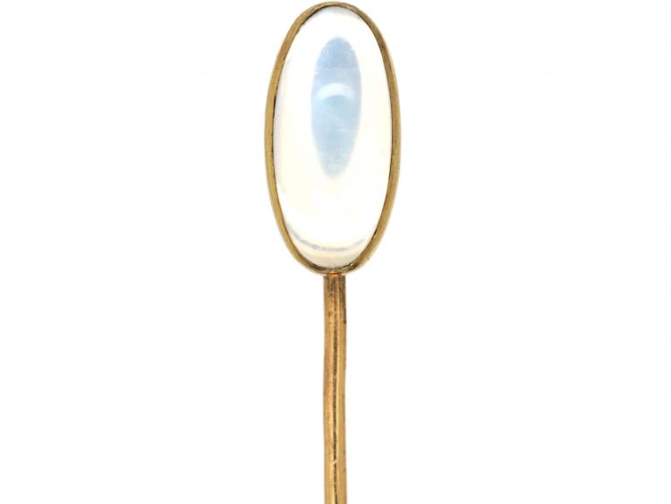 Edwardian 14ct Gold Tie Pin set with a Moonstone