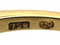 Art Deco 18ct Gold & Platinum, Sapphire & Diamond Target Ring